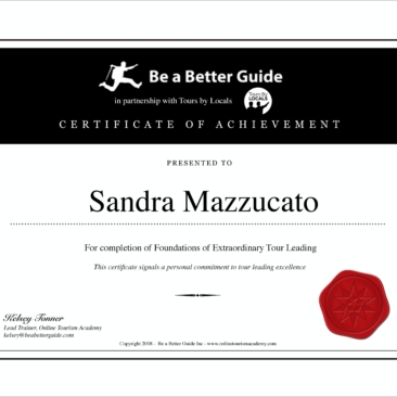 Be a better guide certificate